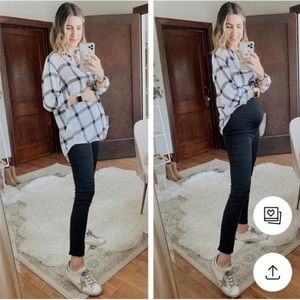 Madewell Maternity Skinny Jeans Over the Belly Panel Black 25